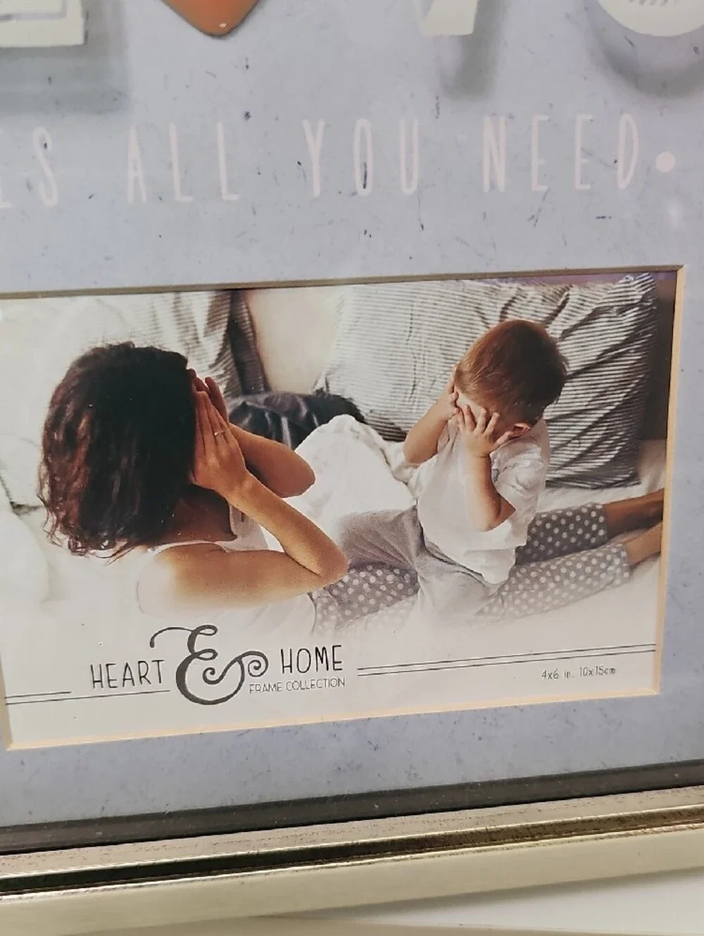 LOVE Shadow  Box Framed Wall Art in Cream 9x7.5 Frame Holds 4x6 Photo Brand New